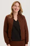 Xcvi Hurston Quilted Bomber In Brown