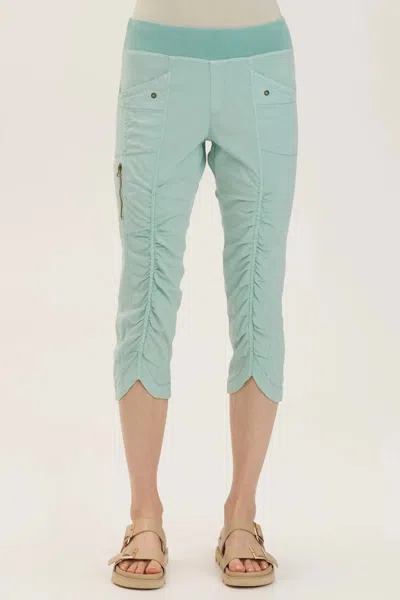 Xcvi Iris Crop Pants In Aquifer Pigment In Animal Print
