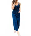Xcvi Jalila Mock-denim Indigo Twill Jumpsuit In Sluice Wash In Blue