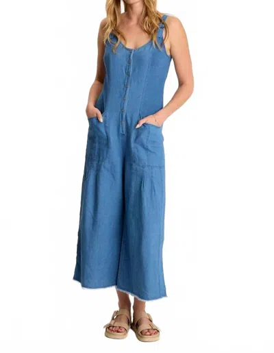 Xcvi Jalila Mock-denim Jumpsuit In Etiolate Wash In Blue