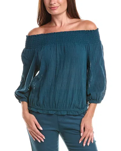 Xcvi Jolia Gauze Top In Blue