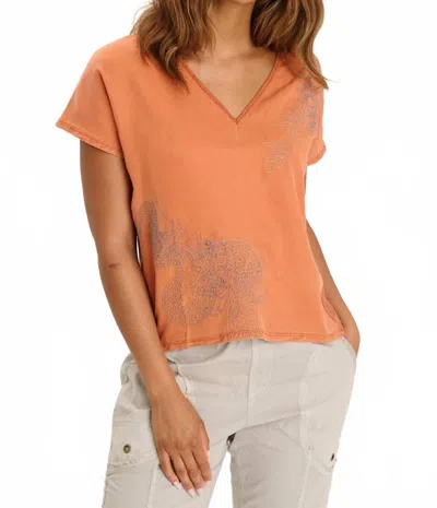 Xcvi Jolina Embroidered Top In Sierra Pigment In Orange