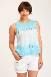 Xcvi Judith Linen Tank In Blue