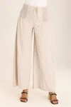 Xcvi Kaj Wide Leg Cotton Linen Flare Pants In Ripple Pigment