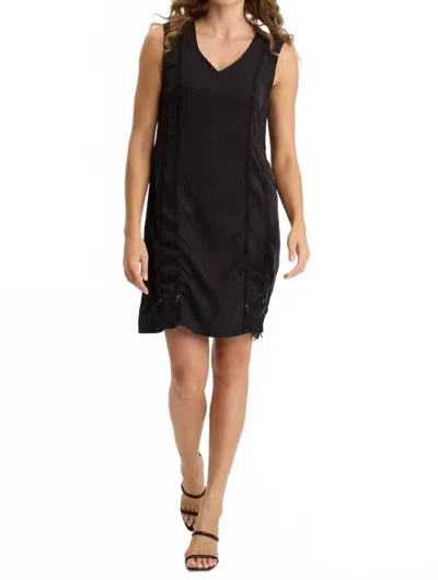 Xcvi Karima Twill Corded Cinch Tank Dress In Black In Animal Print