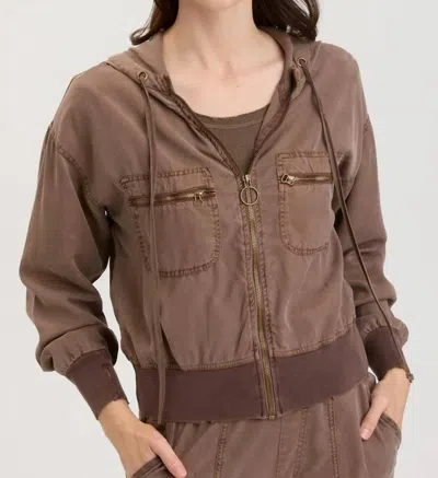 Xcvi Karney Distressed Bomber Jacket In Craft Pigment