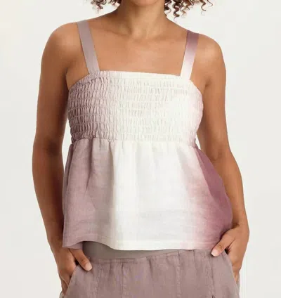 Xcvi Katina Smocked Bust Babydoll Top In Motley Ombre Paraph In Pink