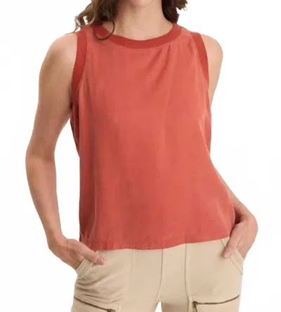 Xcvi Katrine Soft Twill Elevated Tank In Papaver In Orange