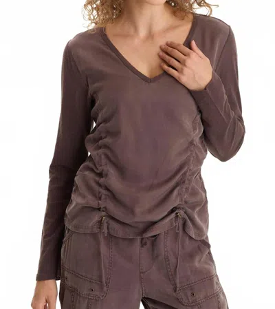 Xcvi Ketti Long Sleeve Tee In Bistro Pigment In Brown