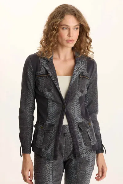 Xcvi Kirklyn Textured Blazer Jacket In Ashlar In Black