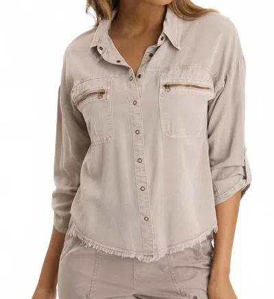 Xcvi Knapp Button-up Top In Fox Glove Pigment In Pink