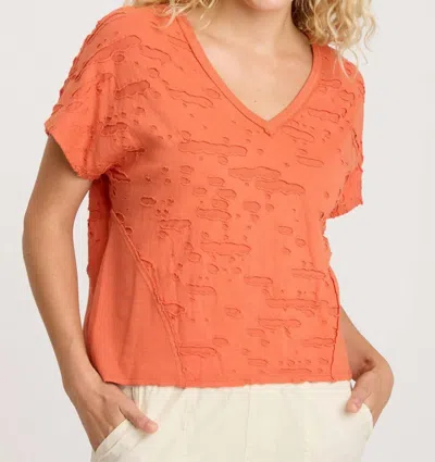 Xcvi Langston Top In Afterglow Pigment In Orange