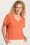 Xcvi Langston Top In Afterglow Pigment In Orange