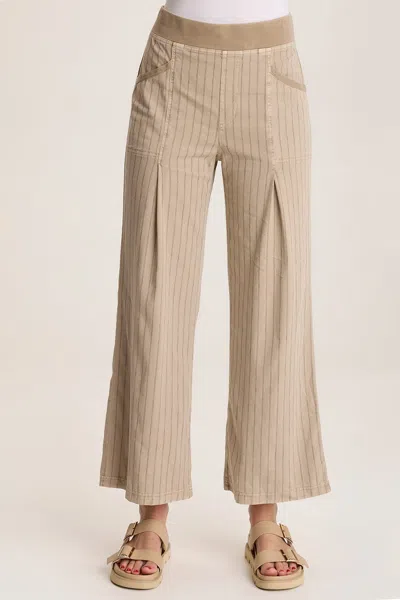 Xcvi Laughlin Striped Linen Wide Leg Pant In Sand