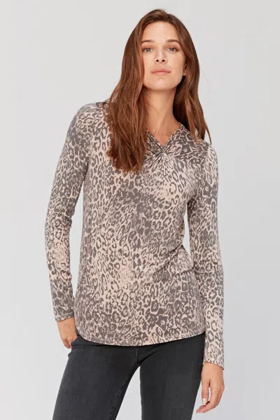 Xcvi Leopard Front Knot Top