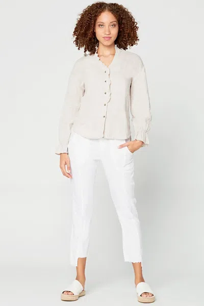 Xcvi Lettuce Edge Blouse In Beige