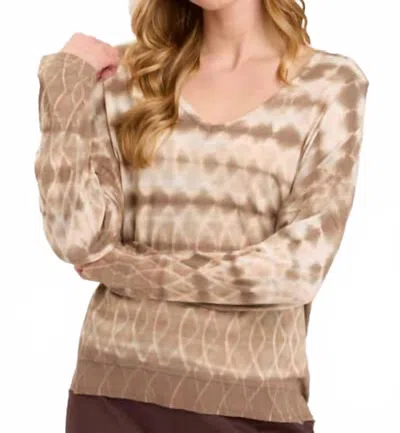 Xcvi Lexonne V-neck Top In Quirk Wash In Brown