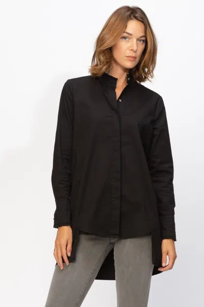 Xcvi Lina Ruffle Button-up In Black