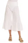 Xcvi Linen Side Wide Leg Tier Palazzo Pants In White In White