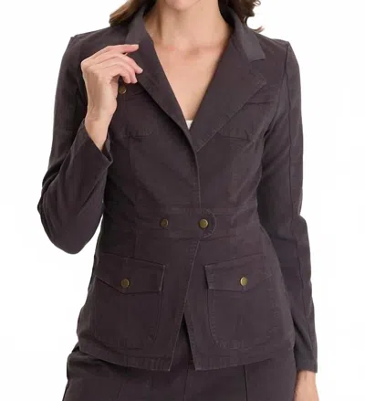 Xcvi Lochlyn Structured Fitted Stretch Blazer Jacket In Grey In Burgundy