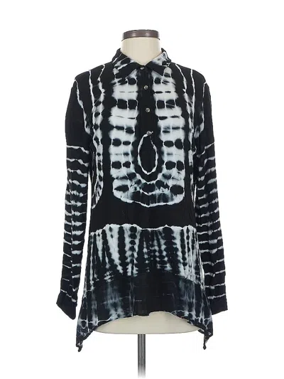 Pre-owned Xcvi Long Sleeve Blouse In Black