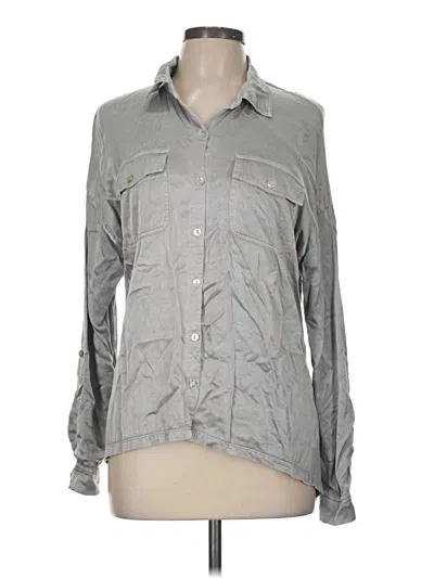 Pre-owned Xcvi Long Sleeve Button Down Shirt In Gray