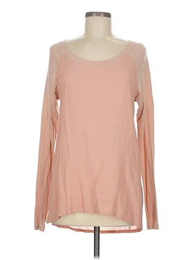 Pre-owned Xcvi Long Sleeve Top Pink Scoop Neck Tops