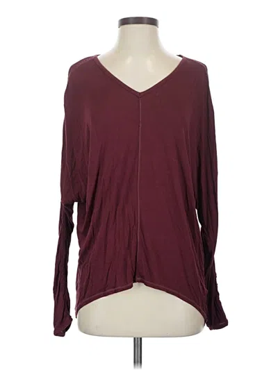 Pre-owned Xcvi Long Sleeve T-shirt In Burgundy