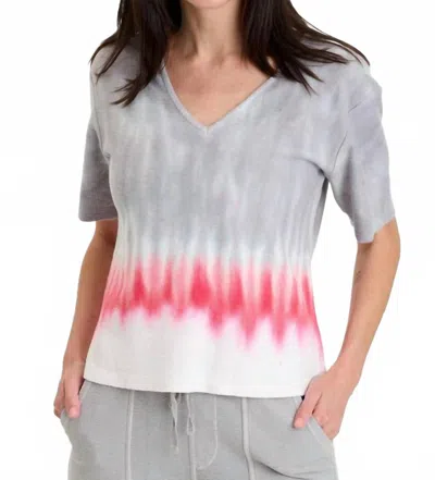 Xcvi Lorn Crepe Knit V-neck Tee In Paradox Wash Magma In Multi