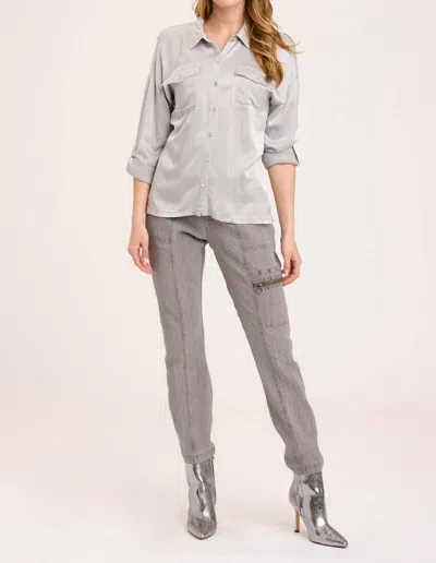 Xcvi Ludolf Button-up Top In Pebble In Grey