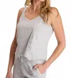 Xcvi Ludora Striped V-neck Tank Top In Grey Marble In Gray