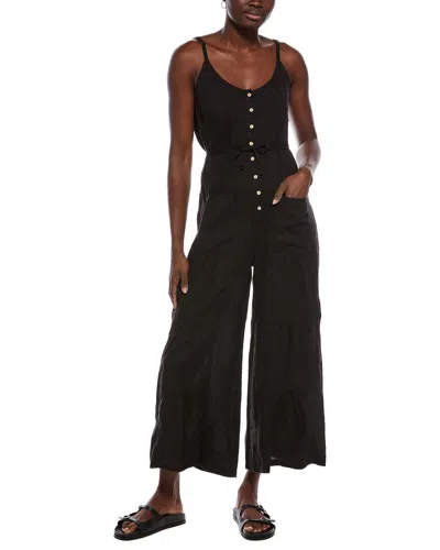 Xcvi Macauley Crop Linen Jumpsuit In Black