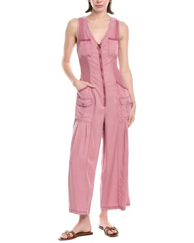 Xcvi Macgowan Crop Jumpsuit In Pink