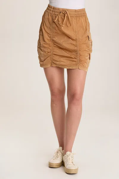 Xcvi Marley Ruched Sporty Cargo Mini Skirt In Orange