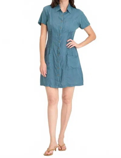 Xcvi Mikel Collared Dress In Dark Night In Blue