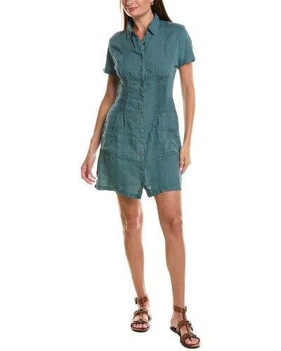 Xcvi Mikel Linen Shirtdress In Green
