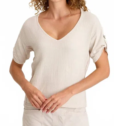 Xcvi Milani Short Sleeve Top In Sonic Silver In Neutral