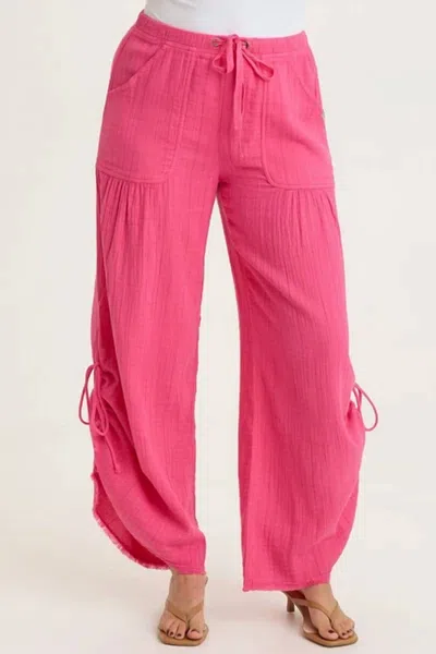 Xcvi Muriel Stripe Gauze Wide-leg Pant In Beauty Queen In Pink