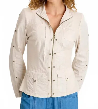 Xcvi Murphy Poplin Fitted Zip-up Jacket In Sonic Silver In Neutral