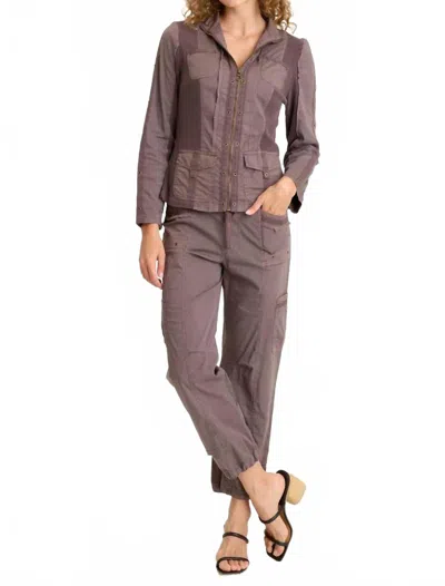 Xcvi Murphy Poplin Fitted Zip-up Jacket In Virtuoso Pigment In Purple