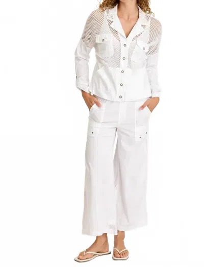 Xcvi Niels Long Sleeve Button Down Jacket In White