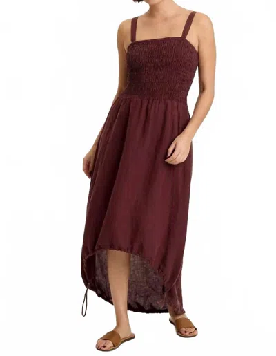 Xcvi Niesha High-low Dress In Brown In Burgundy