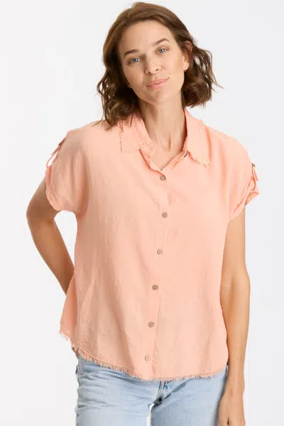 Xcvi Ninette Button-up Top In Orange