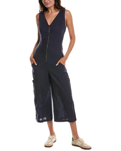 Xcvi Norris Linen-blend Jumpsuit In Navy