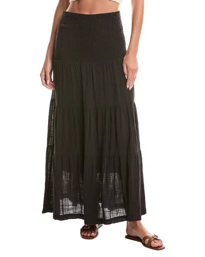 Xcvi Paigene Gauze Midi Skirt In Black