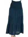 Xcvi Paigene Tiered Skirt In Abyss Pigment In Blue