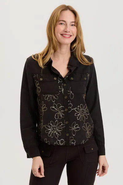 Xcvi Paisley Shacket In Black