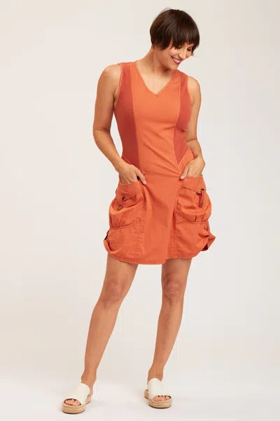 Xcvi Penta Tank Dress In Orange