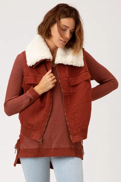 Xcvi Pinnacles Reversible Vest In Red