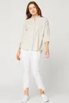 Xcvi Power Button-down Shirt In Beige